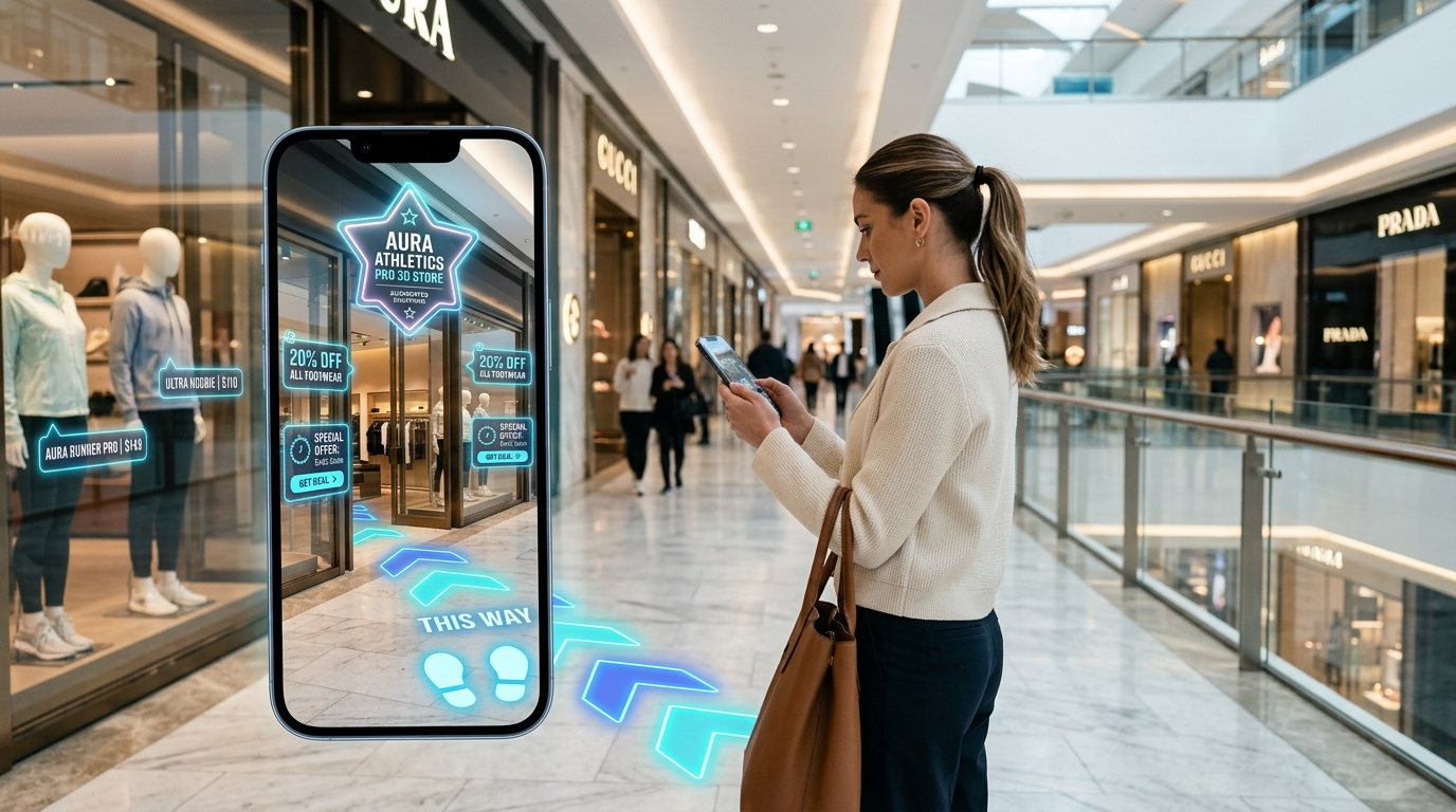 Vitrina Holográfica y Guiado WebAR In-Store